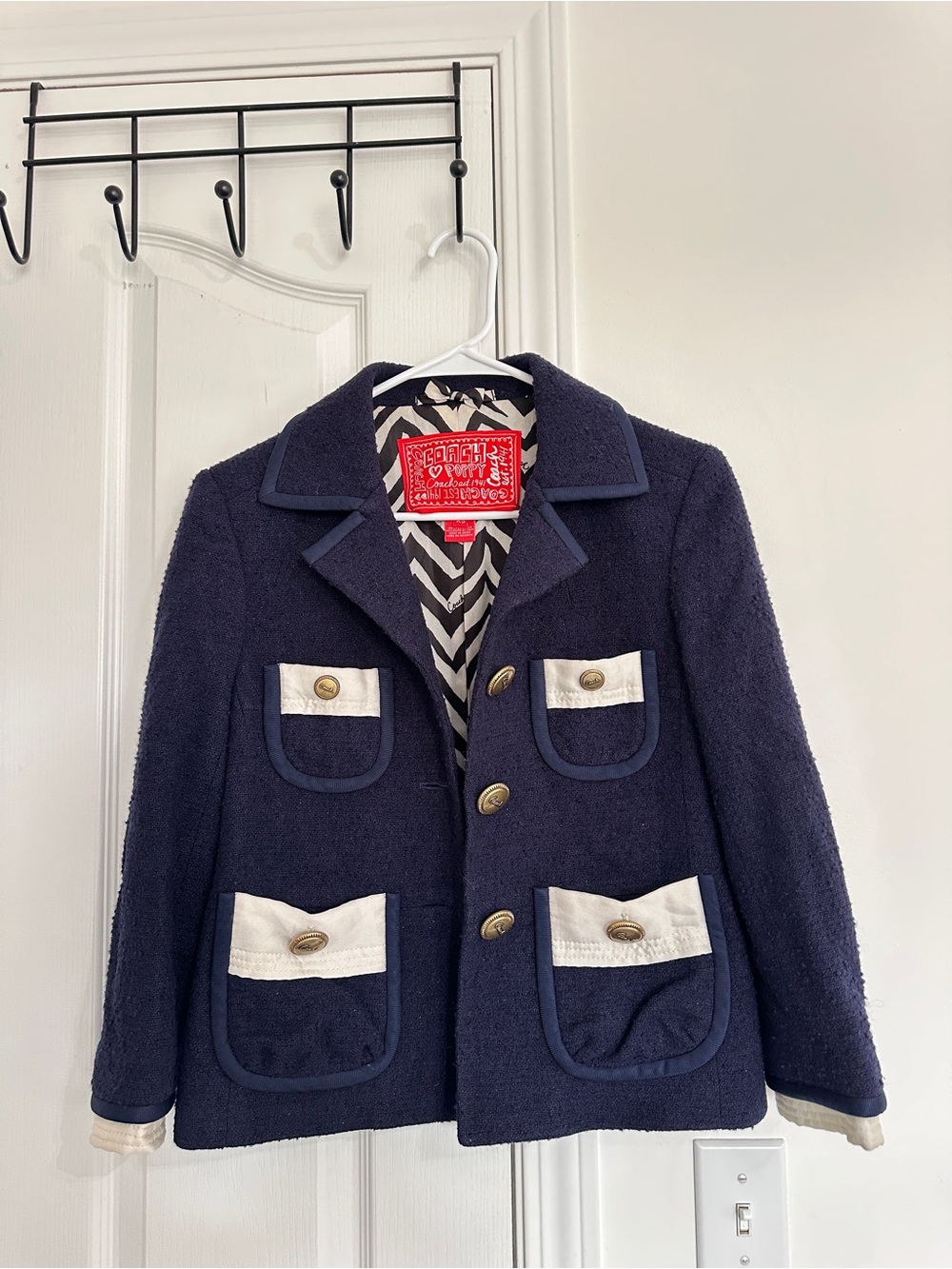 Coach Poppy Tweed Blazer Coat
